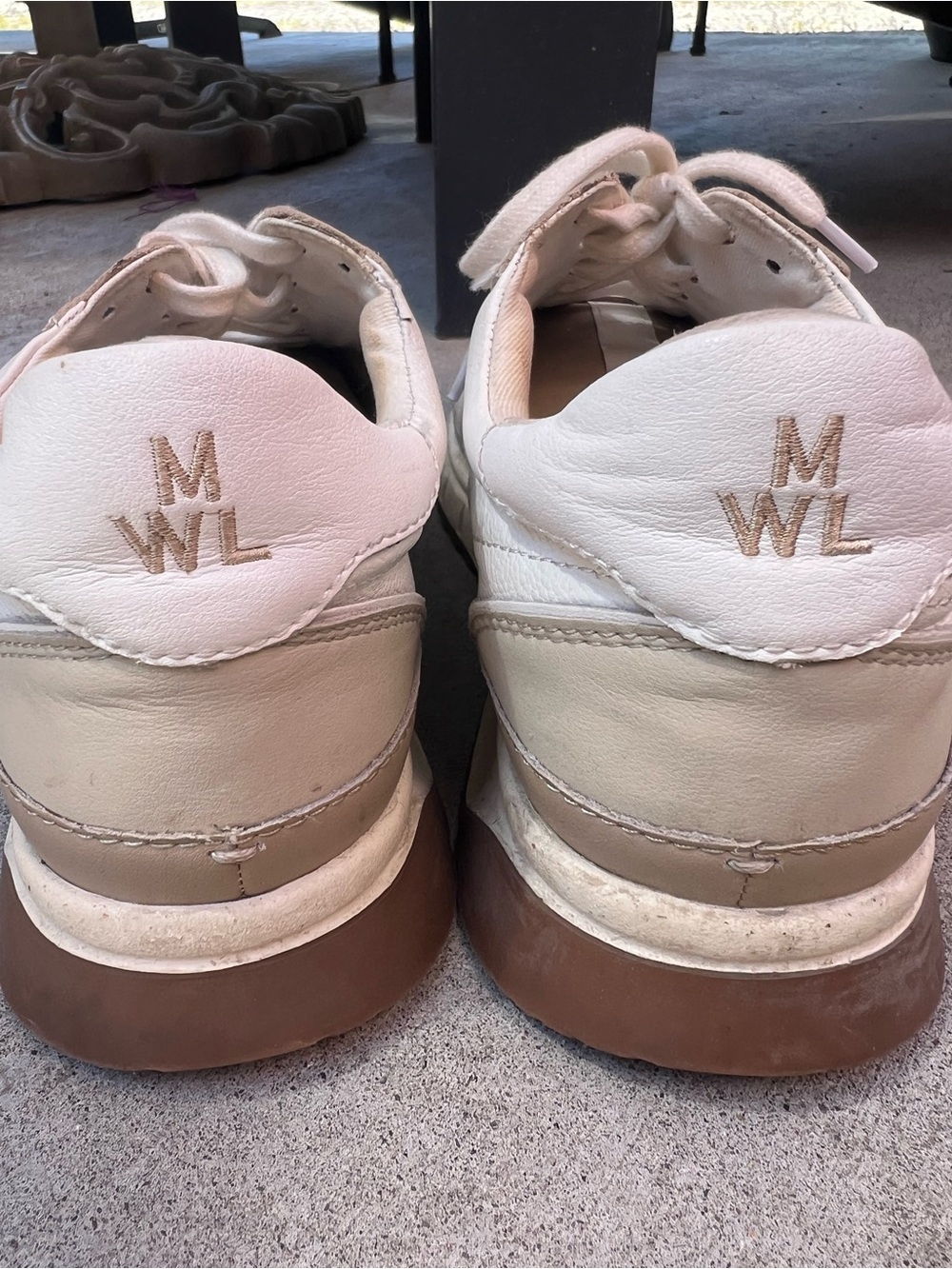 Madewell Cream and Brown Retro Low-Top Sneakers